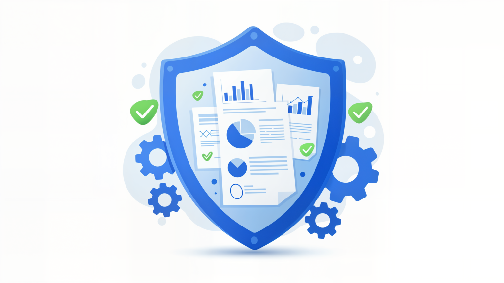 SOX compliance definition - protective shield over financial documents representing Sarbanes-Oxley Act requirements